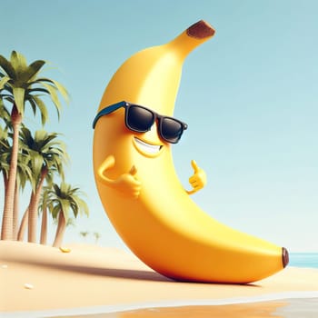 Interesting illustration on the theme of banana. High quality illustration