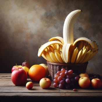 Interesting illustration on the theme of banana. High quality illustration