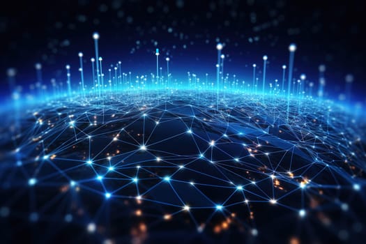 data network connect , Blockchain technology, futuristic global networking.