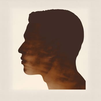 guy man color avatar face dark black head light gold profile brutal masculine lines american drawing african adult silhouette poster ethnic. Generative AI.