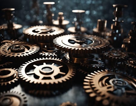 3d background with gears. High quality illustration