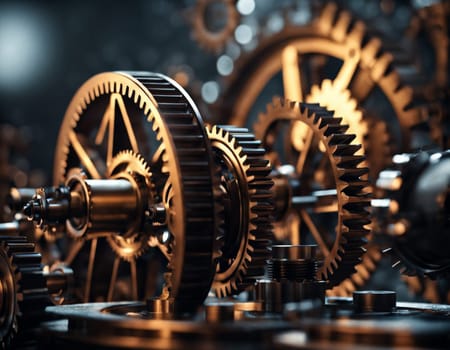 3d background with gears. High quality illustration