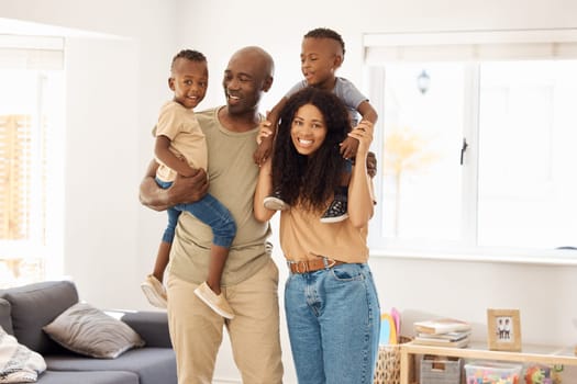 Its our family time. a young family spending time together at home