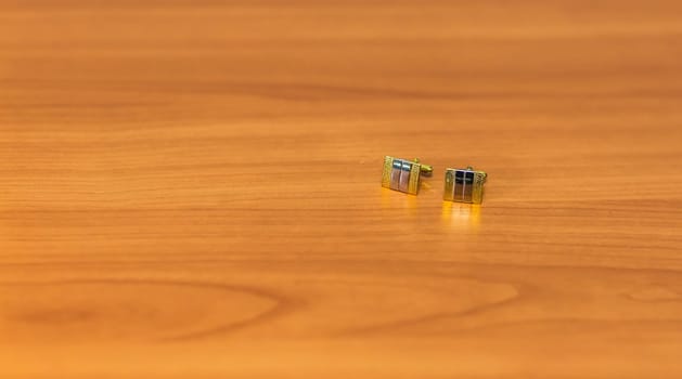 close-up of men's cufflinks. Stylish men's accessories