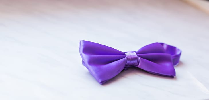 Purple bow tie. Wedding accessories for a groom