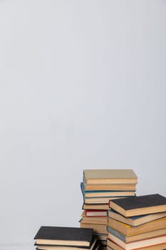 learning literacy science education stack of books on white background
