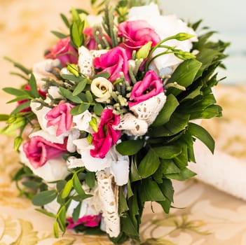 Colorful bridal bouquet. Wedding bouquet of a bride