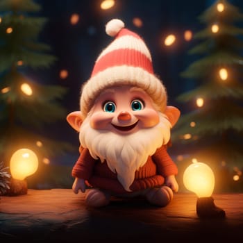 Cute Christmas Gonks on the background of a Christmas picture. High quality illustration