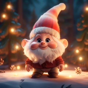 Cute Christmas Gonks on the background of a Christmas picture. High quality illustration