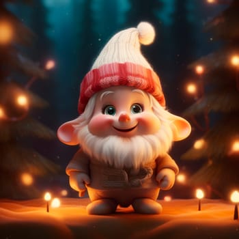 Cute Christmas Gonks on the background of a Christmas picture. High quality illustration