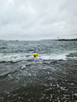 On the coast of the Baltic Sea during a very strong storm