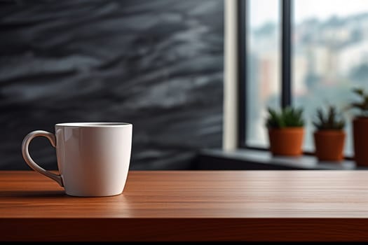 coffee cup on the table in morning, generative ai