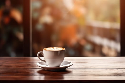 coffee cup on the table in morning, generative ai