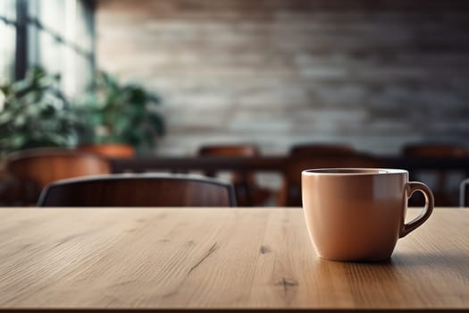 coffee cup on the table in morning, generative ai