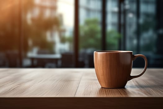 coffee cup on the table in morning, generative ai