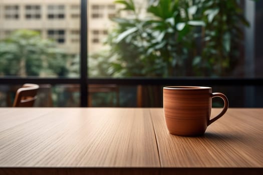 coffee cup on the table in morning, generative ai