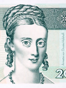 Annette von Droste-Hulshoff a portrait from german money