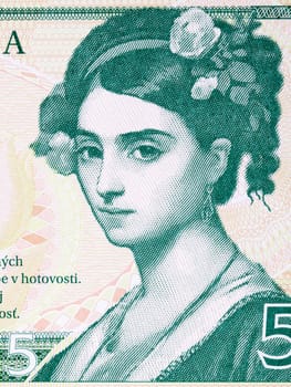 Portrait of a girl from Slovak money
