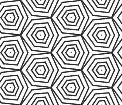 Chevron stripes design. Black symmetrical kaleidoscope background. Textile ready bewitching print, swimwear fabric, wallpaper, wrapping. Geometric chevron stripes pattern.