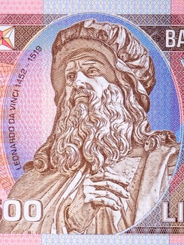 Leonardo Da Vinci a portrait from Italian money