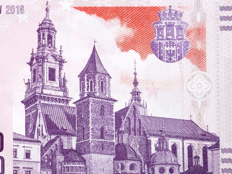 View of the Wawel Cathedral from Polish money