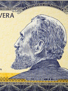 Fidel Castro Ruz a portrait from Cuban mney - pesos