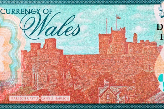 Harlech Castle from Welsh money - Pounds