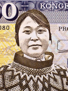 Greenland Eskimo a portrait from money - Kroner