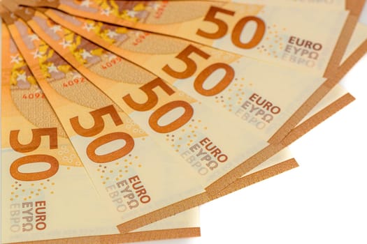 50 euro bills on white background 12