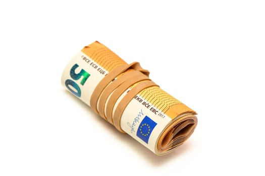 50 euro bills on white background 3