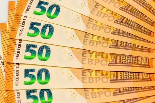 50 euro bills on white background 14
