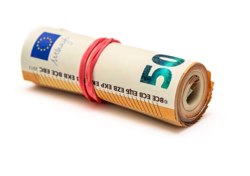 50 euro bills on white background 1