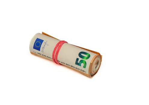 50 euro bills on white background 22