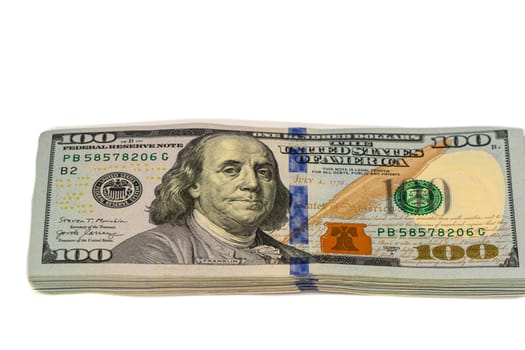 100 dollar bills on white background 14