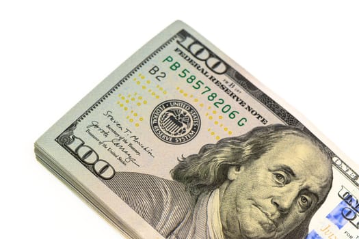 100 dollar bills on white background 12