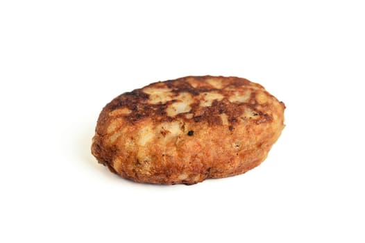 Appetizing fresh fish cutlet on a white background 1