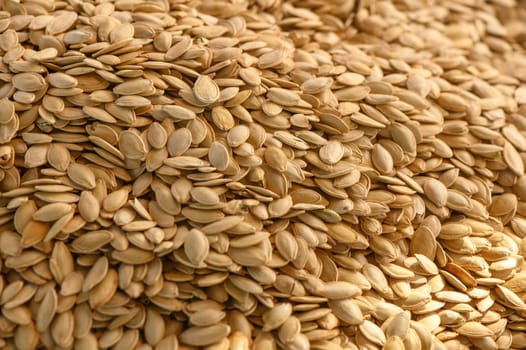 Pumpkin seeds piled up at the local market