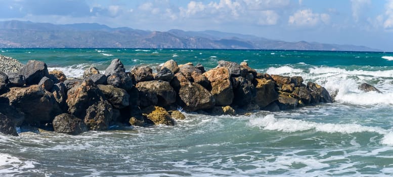 stones in the sea near the beach on the Mediterranean sea