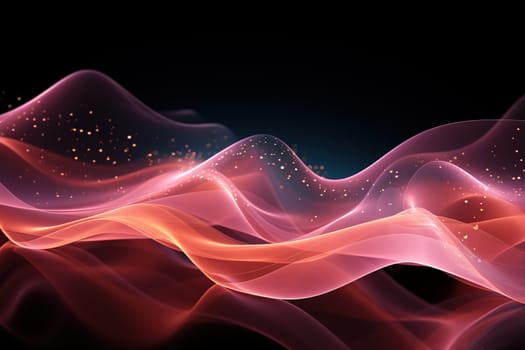 Abstract background, wave lines dynamic flowing light, data digital abstract technology, generative ai