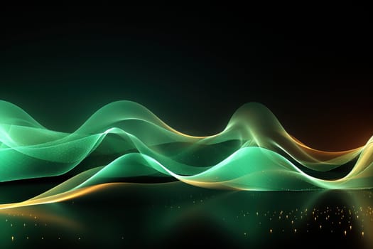 Abstract background, wave lines dynamic flowing light, data digital abstract technology, generative ai