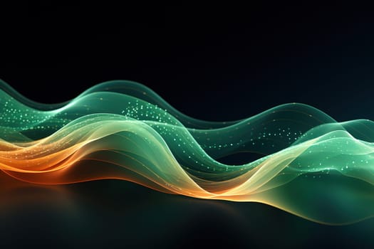 Abstract background, wave lines dynamic flowing light, data digital abstract technology, generative ai