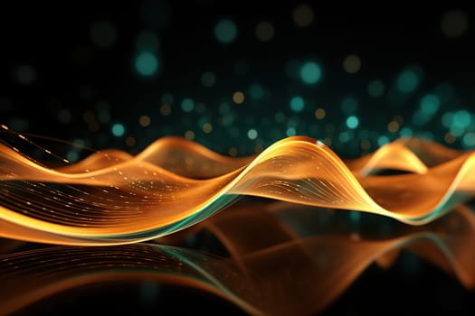 Abstract background, wave lines dynamic flowing light, data digital abstract technology, generative ai