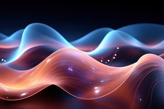 Abstract background, wave lines dynamic flowing light, data digital abstract technology, generative ai