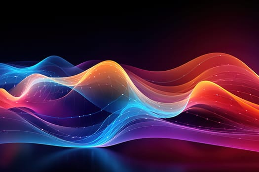 Abstract background, wave lines dynamic flowing light, data digital abstract technology, generative ai