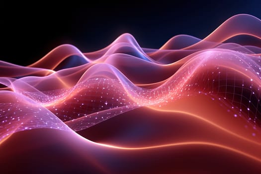 Abstract background, wave lines dynamic flowing light, data digital abstract technology, generative ai