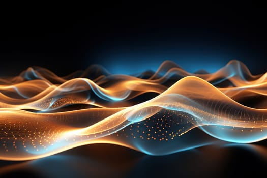 Abstract background, wave lines dynamic flowing light, data digital abstract technology, generative ai