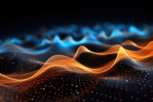 Abstract background, wave lines dynamic flowing light, data digital abstract technology, generative ai