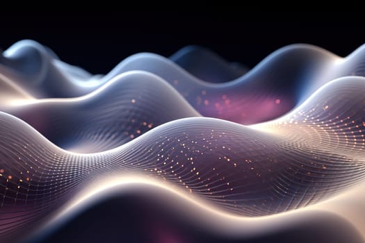 Abstract background, wave lines dynamic flowing light, data digital abstract technology, generative ai