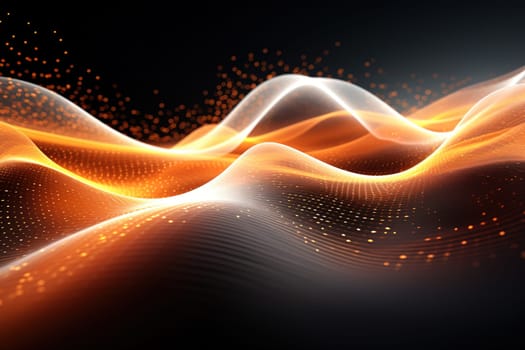 Abstract background, wave lines dynamic flowing light, data digital abstract technology, generative ai