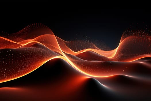 Abstract background, wave lines dynamic flowing light, data digital abstract technology, generative ai